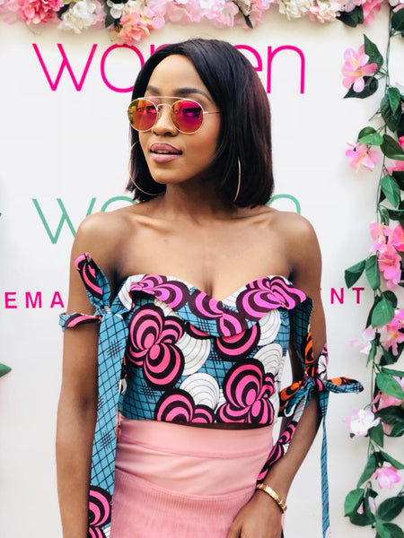 Ankara Patterned Bow Bustier