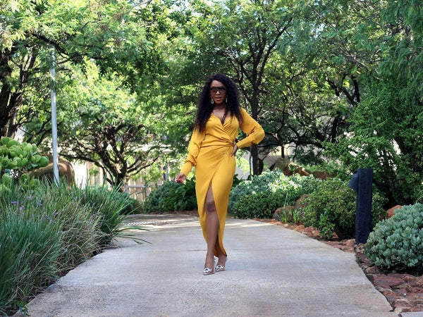 Cuffed Mustard Dress