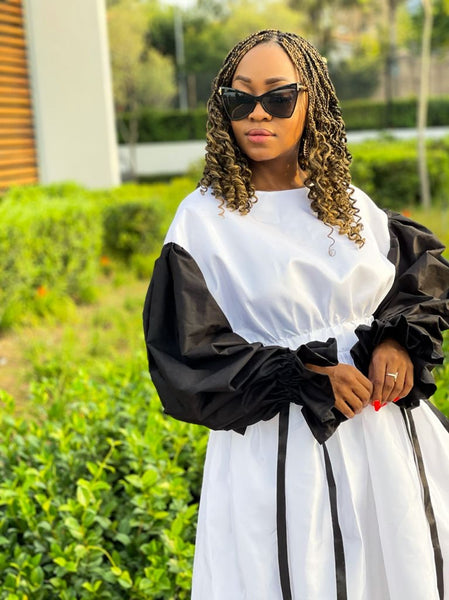 Black & White Tafetta Poplin Dress